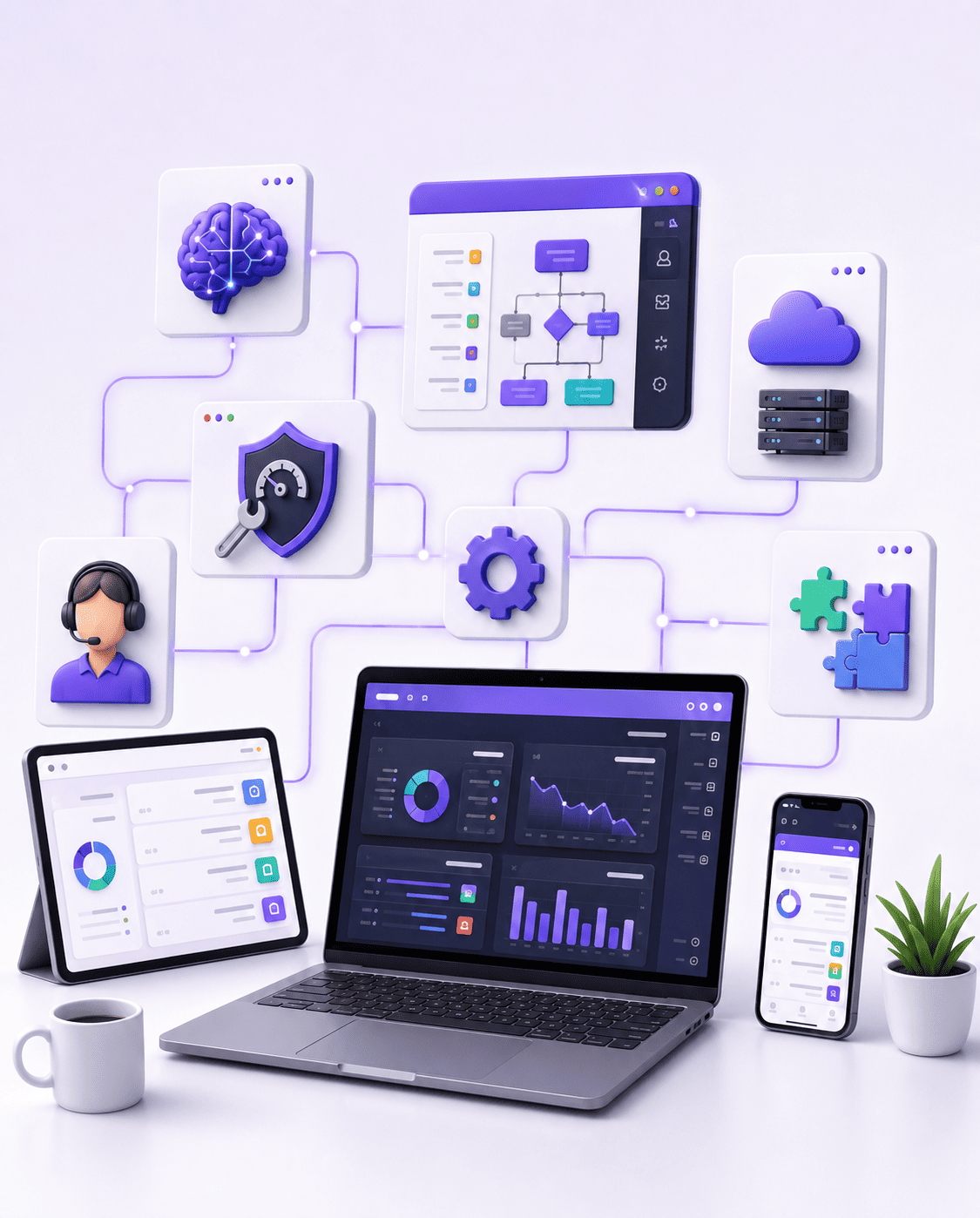 Ilustrasi Solusi Website & Sistem Kustom WebPesat